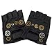 KOGOGO Steampunk Leather Gloves Mens Gothic Fingerless Mittens