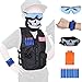 Kids Tactical Vest Kit Compatible Nerf Accessories Guns N-Strike Elite Series,Fuleadture Waterproof Compatible Nametag Ripping Battle Vest with Face Mask,Protective Glasses,20pcs Refill Darts