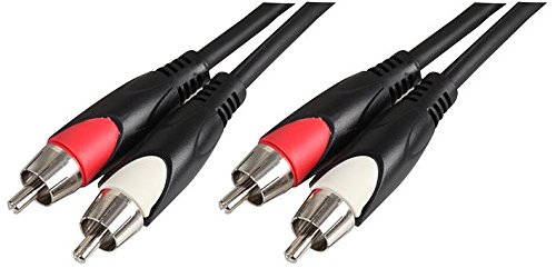 Pulse PLS000492 Stereo RCA Phono Lead, Black, 1m