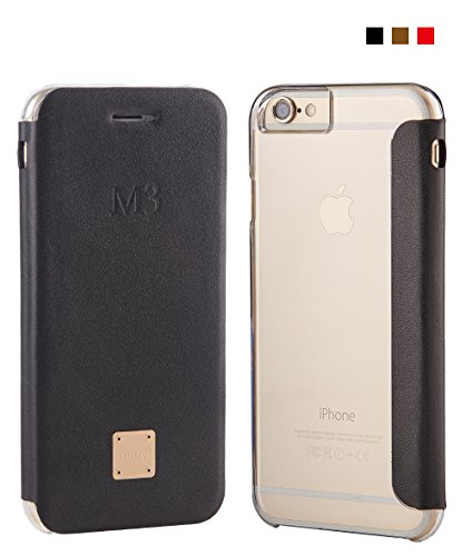 Genuine Leather Hybrid Wallet Case, Truffol Reveal for iPhone 6 / 6s (4.7") (Black)