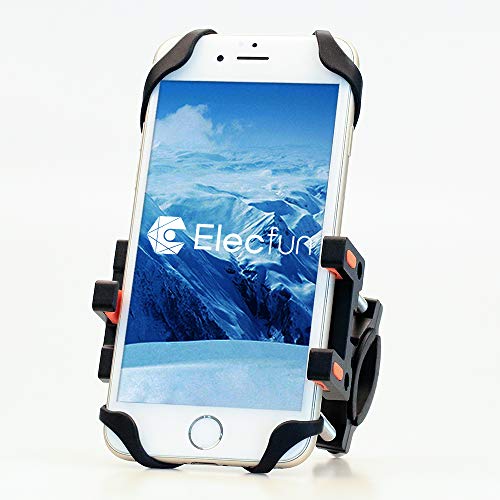 ELECFUN Bike Phone Mount, 360Â° Rotation Aluminum Phone Holder for Bicycle, Motorcycle, Adjustable Handlebar Rack for iPhone X 8 7 6 | Plus, Galaxy S9 S8 S7 | Plus, All 2.4"-3.7" Wide Phones