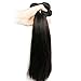 JINREN Full Head Set Brazilian Virgin Hair Straight Hair Weave 3 Bundles Unprocessed Virgin Human Hair Weave Natural Black 10-28inch (20inch 22inch 24inch)