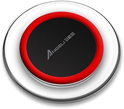 Fast Wireless Charger with Anti-Slip Silicone Pad for Samsung Galaxy S8 Plus/S8, S7 Edge/S7, S6 Edge Plus, Note 8, Note 5, iPhone X, iPhone 8/8 Plus, Nexus 4/5/6 (Red)