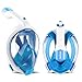 ORSEN Newest Snorkel Mask Foldable 180 Panoramic View Free Breathing Full Face Snorkeling Mask with Detachable Camera Mount, Dry Top Set Anti-Fog Anti-Leak for Adults & Kids (White Blue, L/XL)