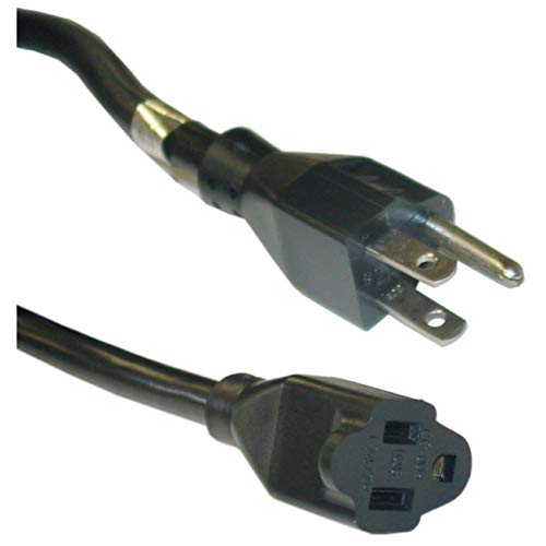 GOWOS Power Extension Cord, Black, SJT, 14 AWG, 3 Conductor, 15 Amp, 25 Feet