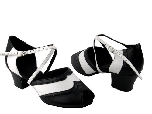 Very Fine Ladies Women Ballroom Dance Shoes from C6035 Black & White 1.6