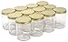 North Mountain Supply 16 Ounce Wide Mouth Straight-Sided Canning Jars - With Gold Metal Lids - Case of 12