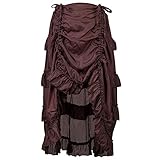 NREALY Skirt Womens Steampunk Gothic Skirt Ruffles
