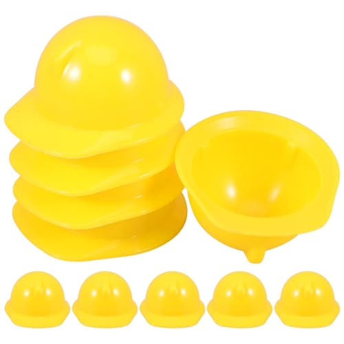 Abaodam 10 Pack Mini Construction Hats Yellow Plastic Doll Helmet Accessories Tiny Hard Hat for Doll Dress up Cake Decorations Party Favors Model and Pet Decor 1.57 X 1.45 X 0.78 in at Amazon