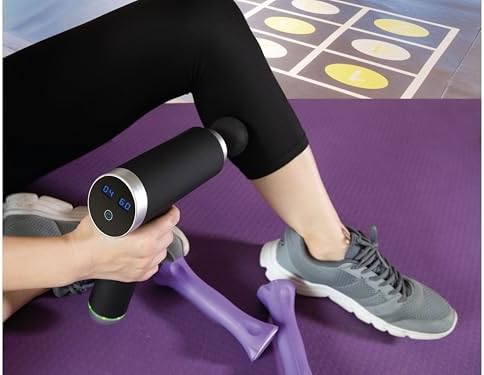 Pistola Massaggiante – Dispositivo Compatto per Massaggio Muscolare con Massaggio Profondo, 6 Velocità e 5 Testine, Massage Gun per Schiena, Collo, Spalle, Fitness e Recupero – LX-013