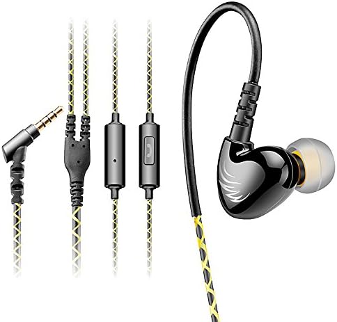 iSens W1 In-ear Sports Wired Earphone with Inline Microphone for Mp3 Players, Smartphones, Laptops, Tablets with 3.5mm Audio Line-in (Black)