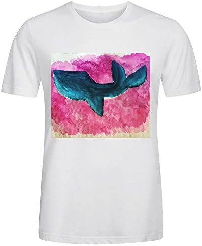 Whalie Whale And Fluffy Clouds O Neck T Shirts For Man White