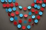 Circus garland - Aqua red garland - Party decorations - Paper garland - Birthday decorations - Nursery - Circles garland