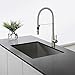 Kraus KPF-2730SS Modern Crespo Single Lever Commercial Style Kitchen Faucet with Flex Hose, Stainless Steel