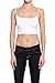 TheMogan Women's Spaghetti Strap Tank Top Crop Cami Bra - White - ONE SIZE