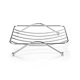 Crqes 1 Pcs Square Bathroom Stainless Steel Soap Dish Tray Box Soap Stand Holder