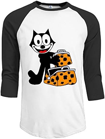 MAIQU Mens Felix The Cat 3/4 Sleeve Baseball T Shirts RaglanTee