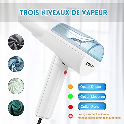 Défroisseur Vapeur Portable, Repassage Vapeur Pliable, 3 Niveaux de Vapeur, Réchauffage Rapide pour Vêtements, Léger et Parfait pour le Voyage