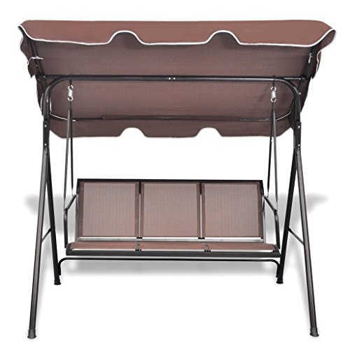 CASTLOVE Hollywoodschaukel mit Dach Kaffeebraun – Bild 3