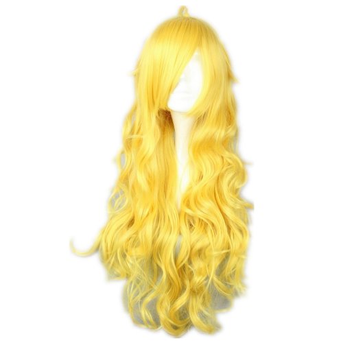 COSPLAZA Cosplay Costume Wigs 80cm Long Wavy Long Yellow Anime Show Party Hair