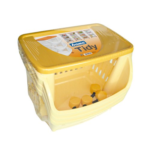 Bama Kitchen Trolley Tidy 3 Pieces. W/Wheels & Tray-Yellow, One Size