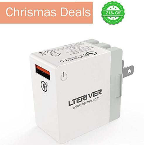 LTERIVER Single Port 18W Wall Charger with Qualcomm Quick Charge 3.0 Technology and Smart Charge Technology for Mobile Phone,Tablet &amp;Other USB Charging Device(PA-QC01)