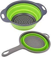 Collapsibles Strainer and Colanders-Food Strainers for Kitchen Save Space Silicone Foldable Strainer Set,7.1"- 2 Quart...