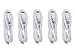 Samsung Micro USB Charging Data Cable for Galaxy Tab, 5 Pack - Non-Retail Packaging - White