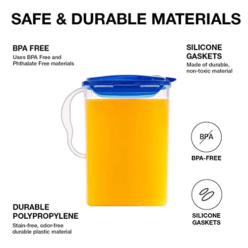 LocknLock Aqua Fridge Door Water Jug with Handle BPA Free Plastic
