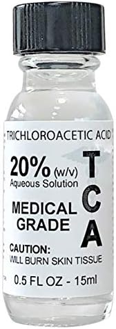 Trichloroaectic Acid 20% - TCA (15ml) Wrinkles, Smokers Lines, Age Spots, Crepey Skin (1/2 oz - 20% TCA)