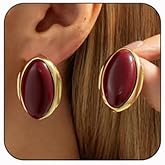 Vintage Earrings for Women Geometric Oval Earrings Gold Western Earring Hypoallergenic Resin Earring Lightweight Acrylic Jewelry Birthday Party Prom Wedding Holiday Jewelry