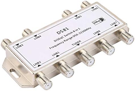 AdaAda DS81 8 in 1 Satellite Signal DiSEqC Switch LNB Receiver Multiswitch Silver