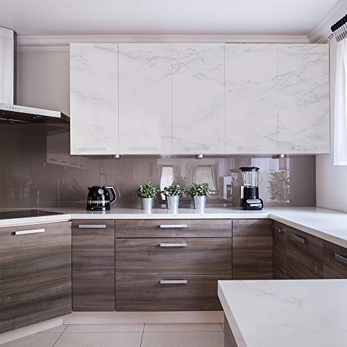 Hatoku Marble Contact Paper 17.71 inch X 196.85 inch Decorative Self-Adhesive Film Removable Granite Gray, White Roll Kitchen Countertop Cabinet Furniture is Renovated Thick Waterproof PVC - Thumbnail 4