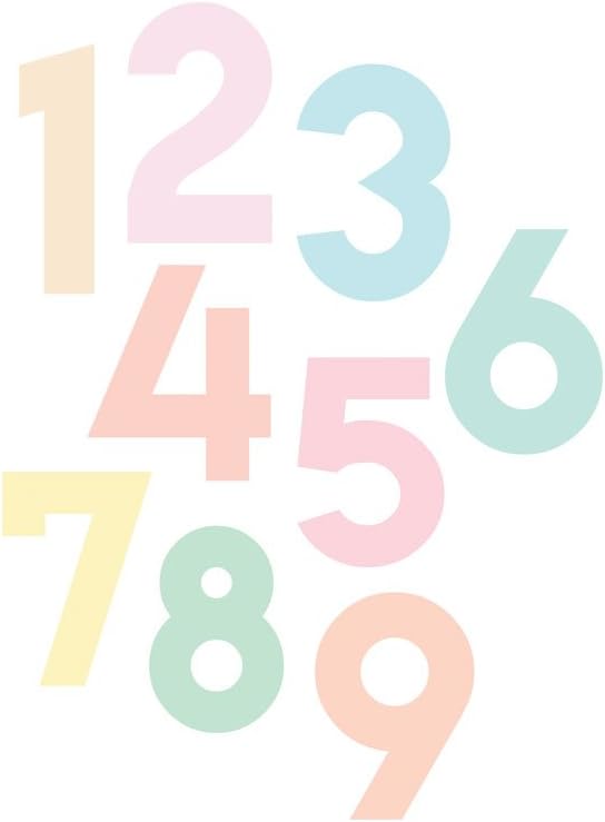 Amazon.com: DesignClaud Nursery Poster-Numbers-Counting-Pastel Colors