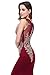 MisShow Women's Rhinestone Long Lace Formal Mermaid Evening Prom Dresses