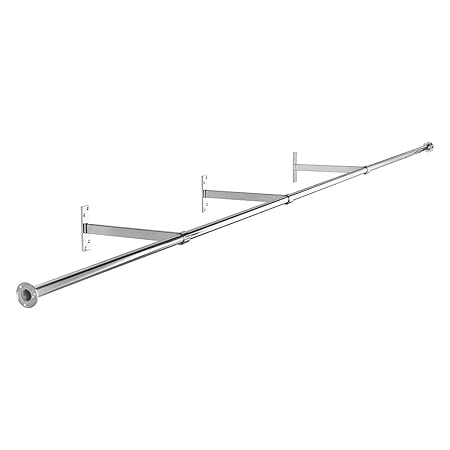 Wardrobe Alcove Chrome Tube Hanging Rail Kit 3 M Tube Wall Fix