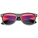 zeroUV - Flat Matte Reflective Mirror Color Lens Large Horn Rimmed Style Sunglasses - UV400
