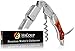 Hicoup Wine Opener - Professional Corkscrews for Wine Bottles w/Foil Cutter and Cap Remover - Manual Wine Key for Servers, Waiters, Bartenders and Home Use- Stainless Steel W/Tiger’s Eye Resin Inlay