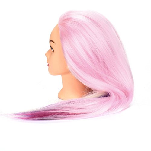 Leewa Colorful Cosmetology Mannequin Manikin Training Head Model - 65cm Hair Length (65cm, A)