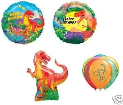 DINOSAUR DINO T-REX (9) Birthday Party Mylar and Latex Balloons Kit Set