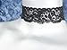 Twilight's Fancy Floral Elastic Stretch Lace Choker Necklace (Black, Large)