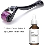 Termation Titanium Microneedle Derma Roller 540 Micro Needles Skin Care Needle 0.25mm+hyaluronic acid serum-tma2(BNS & 0/25)