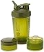 BlenderBottle ProStak System with 22-Ounce Bottle and Twist n' Lock Storage, Moss Green