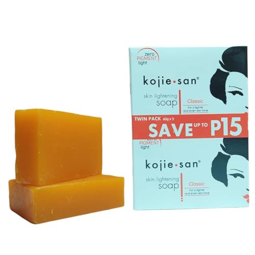Kojie San Skin and Body Brightening Soap - Original Kojic Acid, Dark Spot Remover Bar Soap with Glycerin & Tea Tree Oil - 65g x 2 Bars