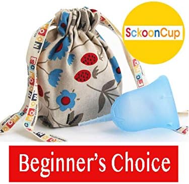 SckoonCup BEGINNER CHOICE - Made in the USA - FDA Approved - Heavy Flow - Organic Cotton Pouch - Menstrual Cup (Lilac, Large)