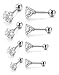 Jstyle Stainless Steel Mens Womens Cubic Zirconia Stud Earrings Cartilage Ear Piercings Helix Tragus Barbell S