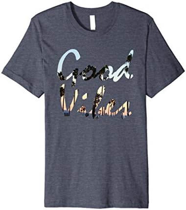 Mens Good Vibes T Shirt Medium Heather Blue