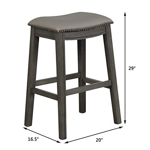 COSTWAY Bar Stools Set of 4, 29Inch Height Backless Counter Stools