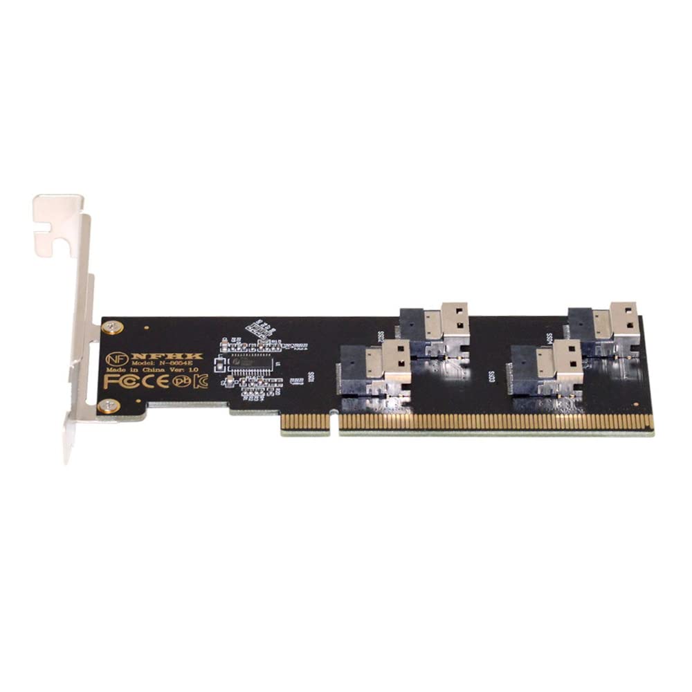 NFHK Four Slimline SFF-8654 4X 4 NVME to PCIE Express 3.0 4.0 Raid Card VROC Raid0 Hyper Adapter