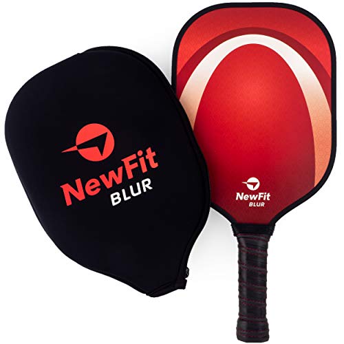 NewFit Blur Pickleball Paddle - USAPA Approved - Graphite Face & Polymer Core for a Quiet and Light Racket (Red Single)